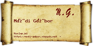 Módi Gábor névjegykártya